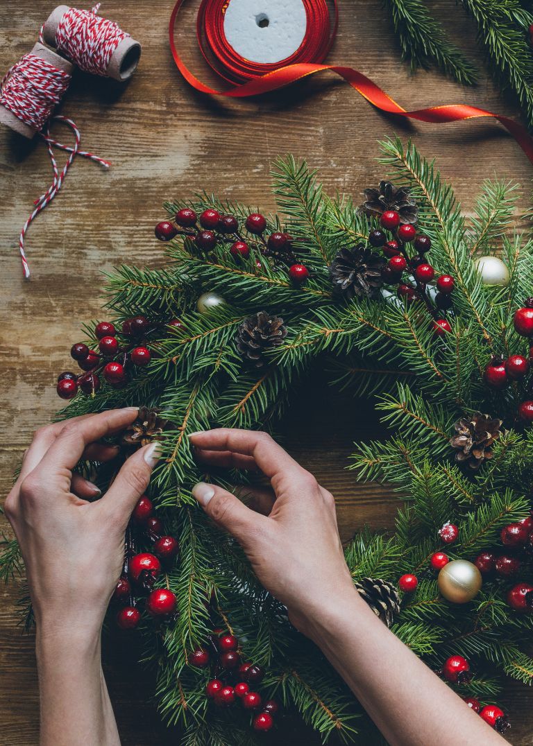 Weihnachtskranz basteln